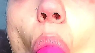 Hot College Girl Deepthroating a Dildo and Keeps Asking for Cum on Her Face