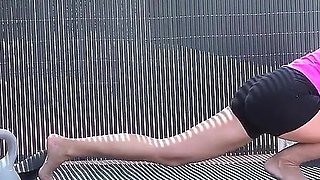 Auntjudys - Naughty Yoga Workout with Tall Hot MILF Lynna Nilsson