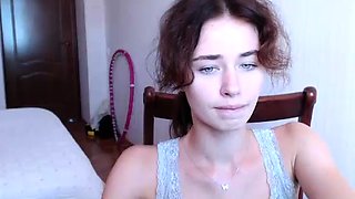 Hot busty petite russian babe masturbates on webcam