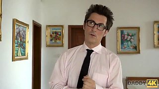 Daddy4k. naughty step grandpa successfully entices naive female to...