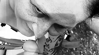 The Pictures Black and White She Sucks That Cock with All Her Fucking Might Cum Guzzler