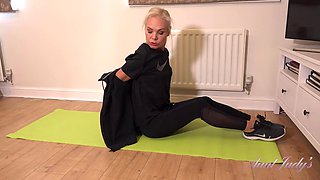 AuntJudys - 49yo Petite Blonde MILF Francescas Yoga Workout