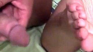 Hot Cuckold Footjob! Two Dicks on My Soles!