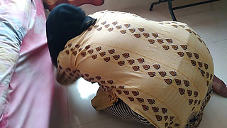 Desi big assed daughter in law got stuck while cleaning under the bed, then father in law fucked her ass hard