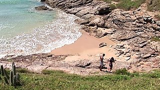 Summer at Three Scene-2 Horny Brunette on the Beach Fucking with a Black Stranger