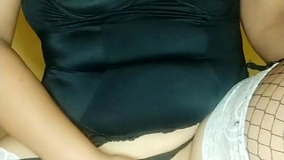 Slutty and Horny Young Girl Masturbating and Peeing in Her Panties