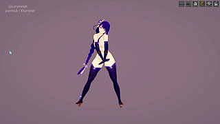 Busty Raiden Shogun Phut Hon Sexy Dance Hentai Animation