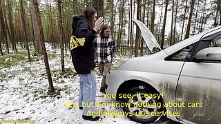 Roadside Assistance Rewarded with Car Sex