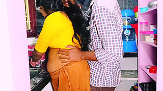Desi Bhabi Kitchen Sex with Husband's Brother. Telugu Dirty Talks..