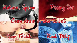 Sperm Drain #2. Special Version. Blonde MILF Bitch Drains Cum Down the Toilet. Cum Fetish. Camera in Toilet. Natural Sperm