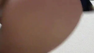 Girls-only Apartment in Japan Mini Skirt Flight Attendant's Spill Out Natural Tits and Wedgie Thong Panties Sexy Fitness