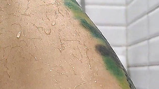 Wet Hairy Pussy, Hairy Legs and Armpits in the Bathtub