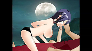 Touka Sloppy Passionate Deepthroat for Big Cock Under a Full Moon