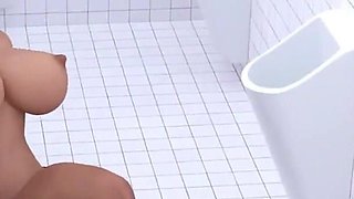 Cheating Wife Fucked in Public Bathroom by Big Dick Blackman - 3D Animation