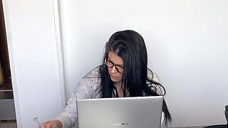 Gassy Secretary Farting, Burping and Smoking at Work