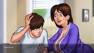 He can't resist his busty stepmom's huge boobs in this intense scenario