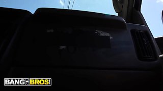 Bangbros - Amiee Cambridge sucks johnny's big shaft in the pound bus before taking a facial
