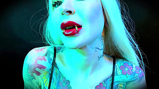 Sensual Red Lips with Gold Piercings - Lipstick Fetish, Worship, POV