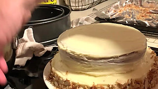 MILF Licking Cream off Penis While Cooking - Food Fetish