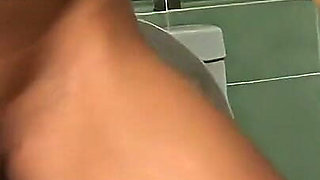 Kinky Brunette Pepper Pissing and Playing in the Bathroom