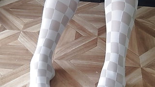 My legs in sexy white pantyhose