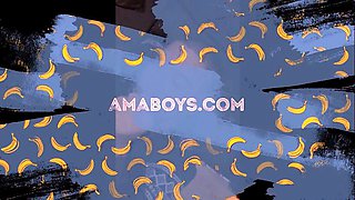 Twink Takes a Big Load on His Face After Sucking a Huge Cock