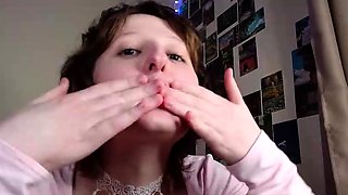 Cute curly brunette solo webcam masturbation