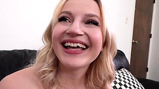 Anne sexy busty blonde girl masturbating and anal toying
