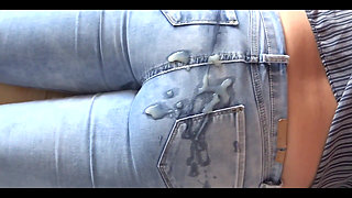 My Step Brother-in-law's Big Cock Makes Me Cum on My Ass with My Jeans on
