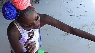 Ebony Pearl Beach Foot Worship Lick the Sand From My Feet