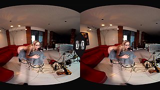 Violet Vs Fucking Machine - Blonde In Stockings Toying