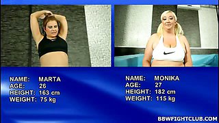 Heavy-weight BBWs wrestling