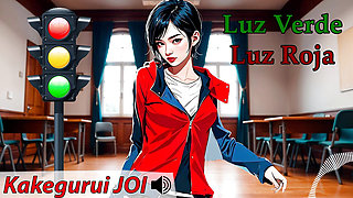JOI hentai - Green light, red light. Instructions for masturbation with a Spanish voice.