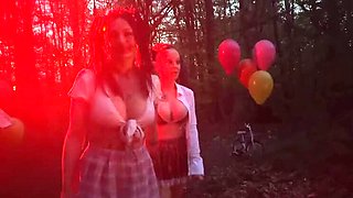 Freaky Clown Party with EdgesOfReality - Big Tits Outdoor Fetish Group Sex