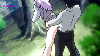 The Cleaning Lady got Caught - Double Penetration in Public Garden - Exclusive Hentai - SUB