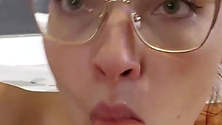 POV Blowjob Sucking Licking Gagging Dildo in Hottub