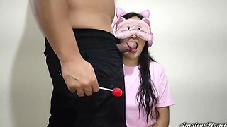 Innocent Teen Cheats at Home with Lollipop and Big Dick - Hardcore Step-Family Action