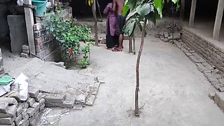 Desi Aunty Gets Anal Fuck in the Yard - Tight Pussy Doggy Style - Indian Mature Sex