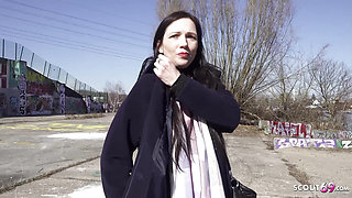 GERMAN SCOUT - First Time Anal Sex for small Tits Cougar Rina Helena at Pick Up Casting