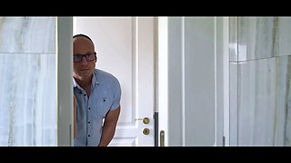 Daddy4k. skinny girl was so lovely so she flashed her boyfriend's dad what the real deepthroat is