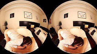 Delightful asian teen temptress exciting VR scene