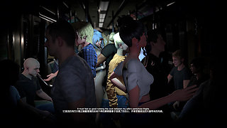 3D Horny Slut Babe Wearing Hot Bodystockings Got Fucked on the Bus