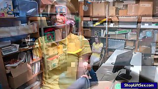 Very tight thief pounded by LP officer in the back office