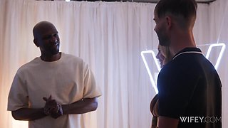 Kaci Kennedy's Blonde Milf Takes a Monster Black Cock In Front of A Hubby