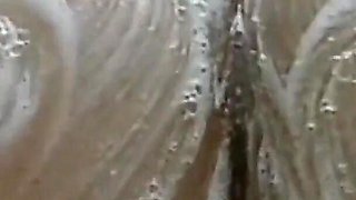 Wasshing my big bubble butt at shower in the bathroom