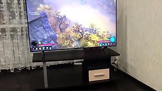 Big-Cock Muscle Creampies Gamer's Tight Ass While Playing