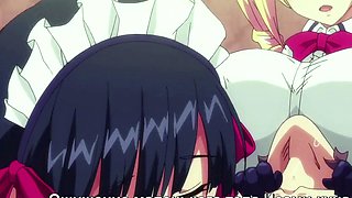 Uncensored Hentai Threesome Creampie Sex and Pussy Eating
