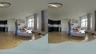Lady Gang - Screams From Double Vaginal & Licks Sperm From Strawberry - Behind The Scenes Vr Part Three