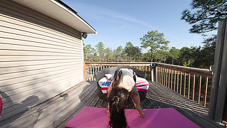 Brunette Beauty Riley Reigns Nude Yoga and Masturbation