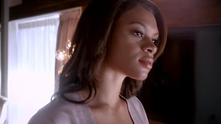 Ebony babe Halle Hayes gets her tight pussy railed by Manuel Ferrara